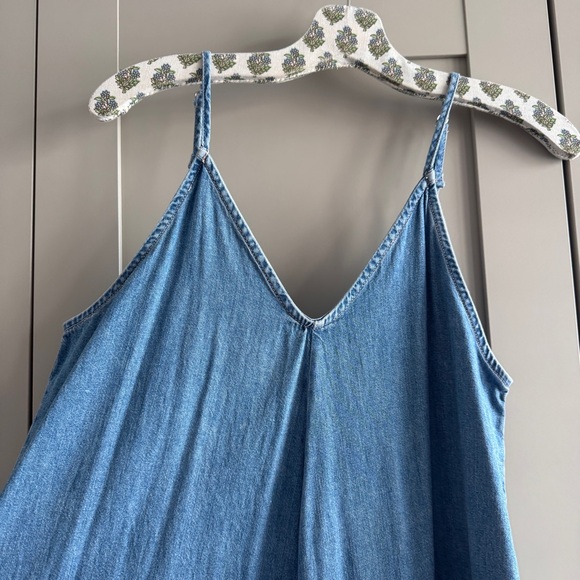 A-Line Denim 100% Cotton Dress Adjustable Straps Maternity Friendly ZARA WOMEN - Picture 4 of 7